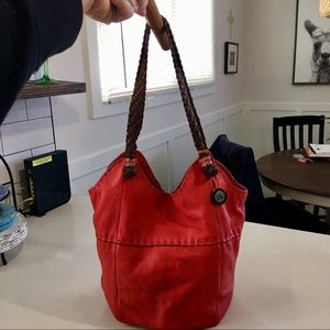 The Sak pebbled leather bucket bag purse